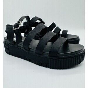 Womens Jellypop Rylen Black Smooth Sandals  Size 9.5